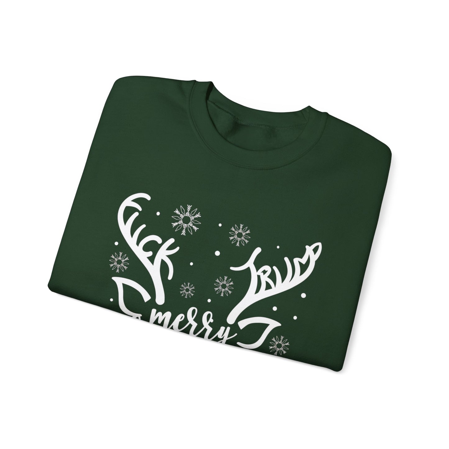 Christmas Reindeer Sweatshirt – "Merry Christmas" Rudolph Red Nose Holiday Crewneck With Special Message