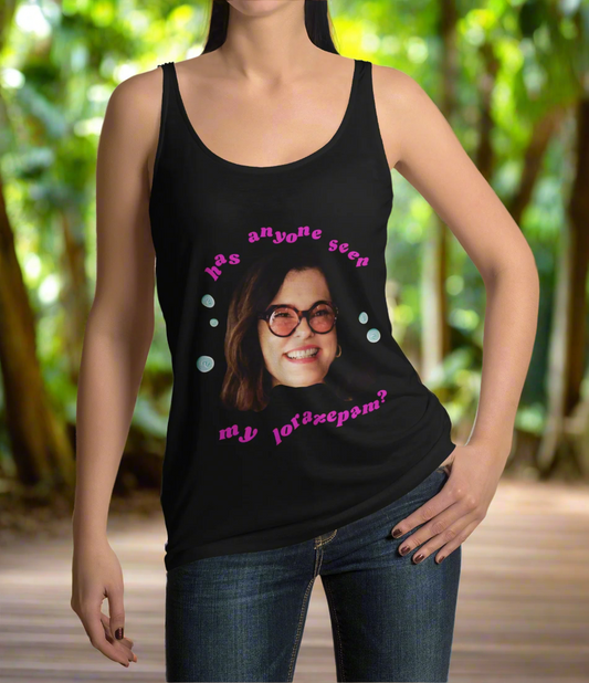"Has anyone seen my lorazepam?" Funny racerback tank with your absolute favorite White Lotus character