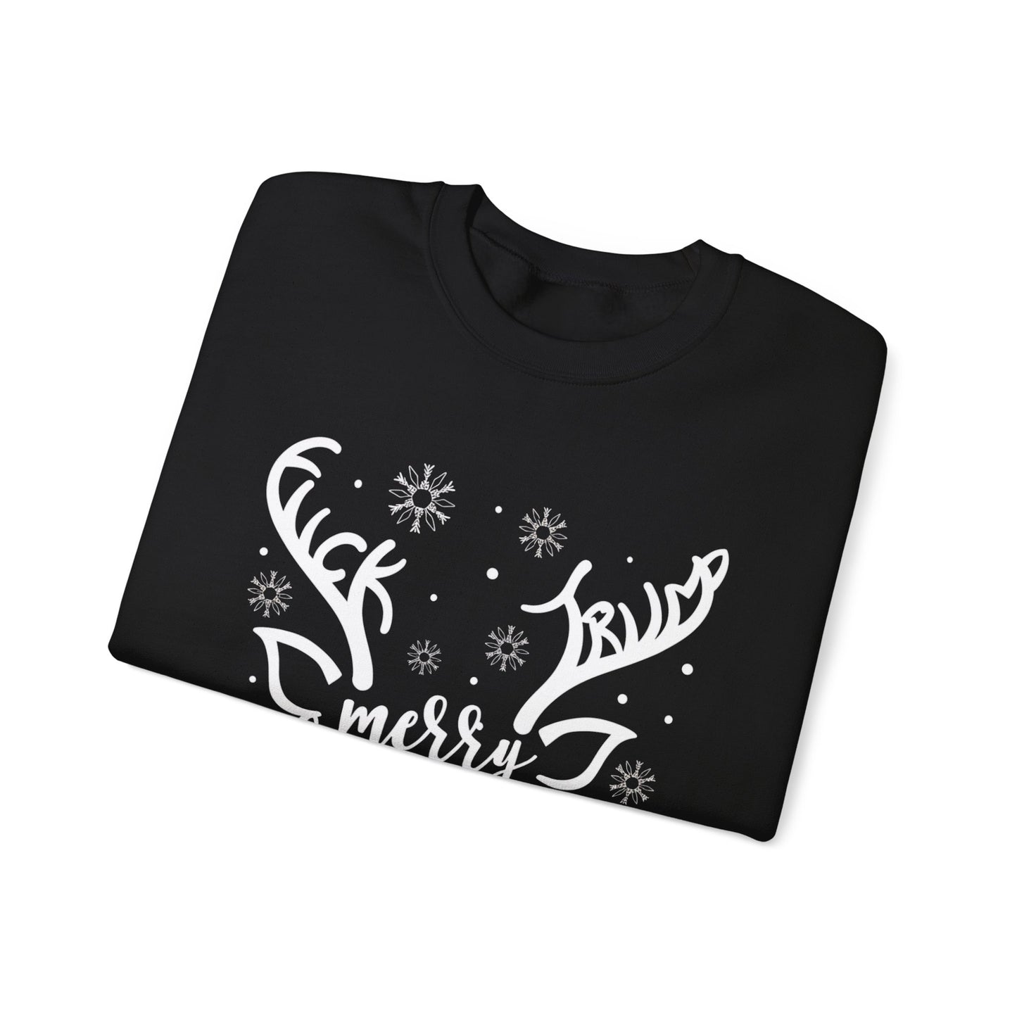Christmas Reindeer Sweatshirt – "Merry Christmas" Rudolph Red Nose Holiday Crewneck With Special Message