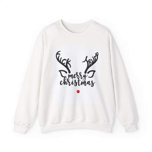 Christmas Reindeer Crewneck Sweatshirt — "Merry Christmas" Rudolph With A Hidden Message