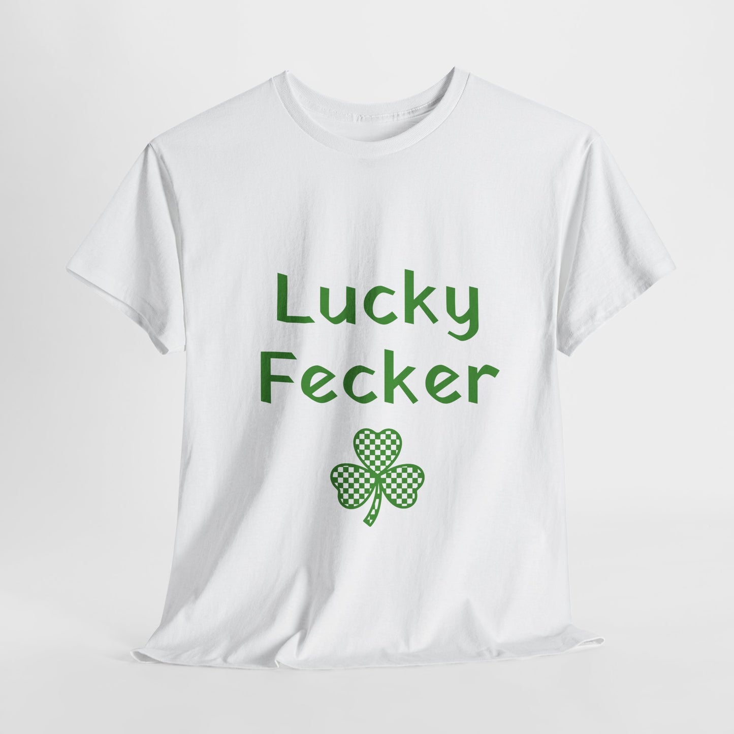 Irish Humor Unisex Heavy Cotton Tee - "Lucky Fecker"