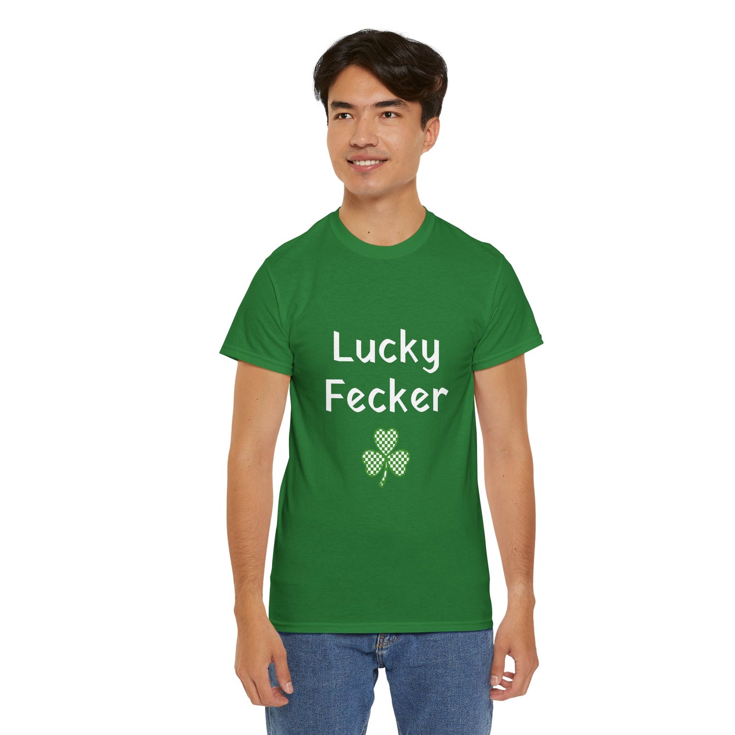 Irish Humor Unisex Heavy Cotton Tee - "Lucky Fecker"