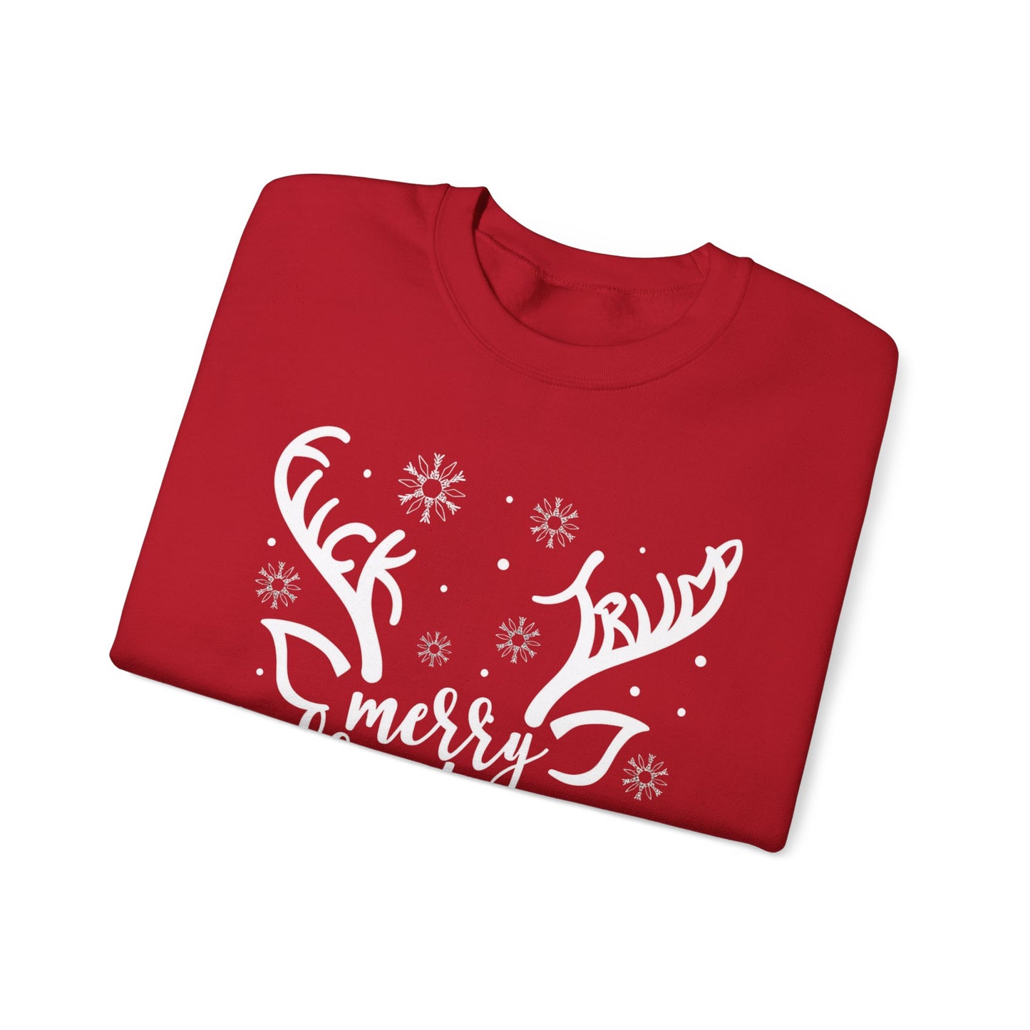 Christmas Reindeer Sweatshirt – "Merry Christmas" Rudolph Red Nose Holiday Crewneck With Special Message