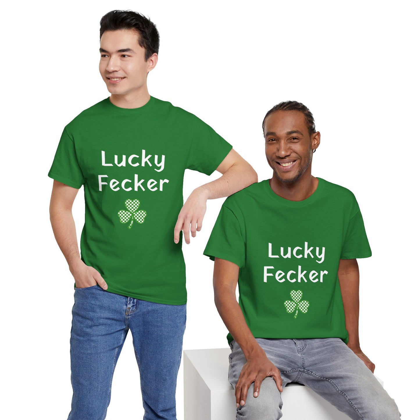 Irish Humor Unisex Heavy Cotton Tee - "Lucky Fecker"