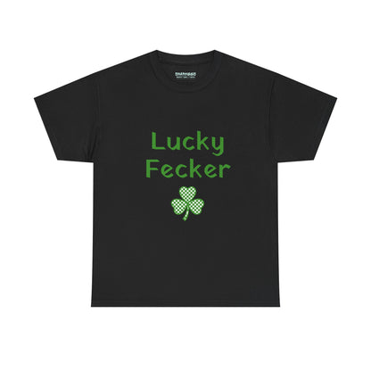 Irish Humor Unisex Heavy Cotton Tee - "Lucky Fecker"