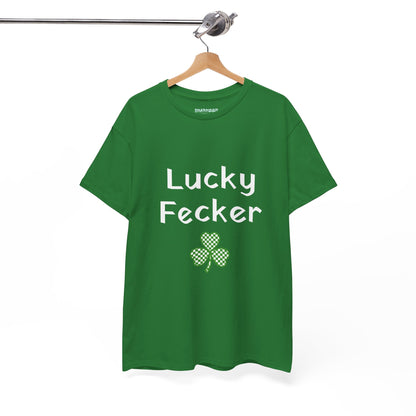 Irish Humor Unisex Heavy Cotton Tee - "Lucky Fecker"