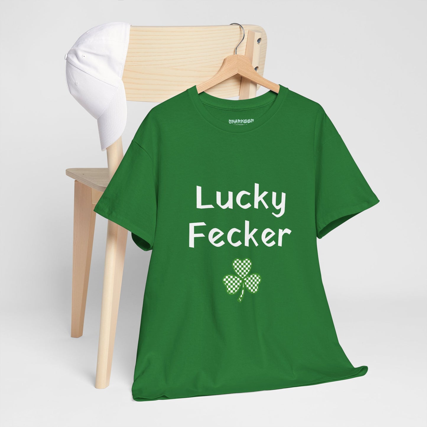 Irish Humor Unisex Heavy Cotton Tee - "Lucky Fecker"