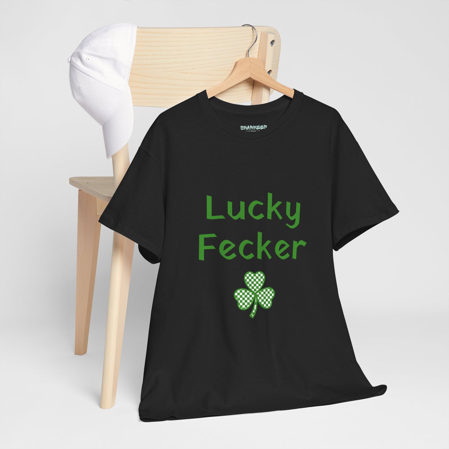 Irish Humor Unisex Heavy Cotton Tee - "Lucky Fecker"