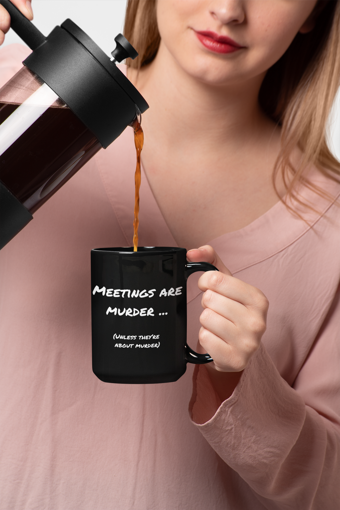 Meetings are murder... unless they're about murder - 15oz Snarkee Mug for your next meeting