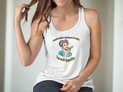 Funny Women's Racerback Tank - 'I Can't Make Everyone Happy' Tequila Humor