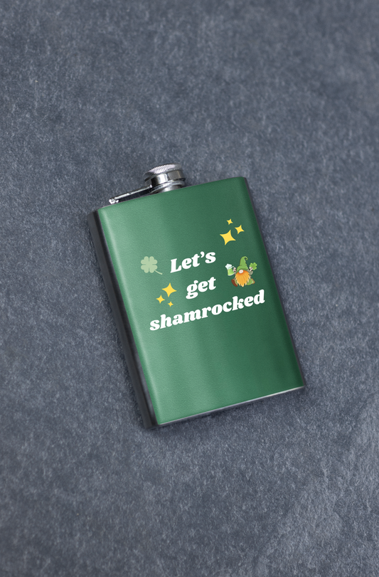 Let's Get Shamrocked Stainless Steel Flask – Perfect for St. Patrick's Day Celebrations