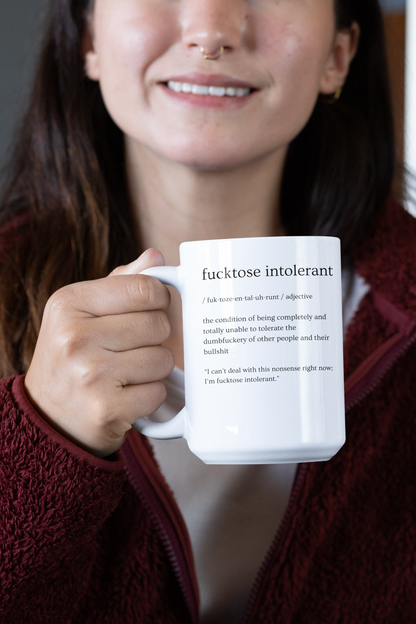 Fucktose Intolerant Definition Mug (15 oz) - Perfect Coffee Companion for Daily Snark